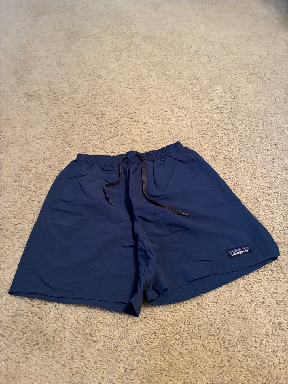 Patagonia Navy Blue Athletic Drawstring Shorts (size XS)